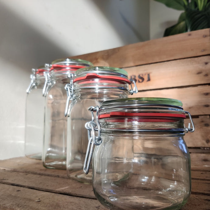Clip-top jars from small to large